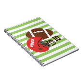 Carnet Football américain et casque rouge (Côté Droit)