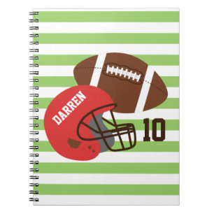 Carnet Football Américain et Casque Rouge
