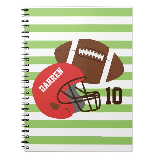 Carnet Football américain et casque rouge (Devant)