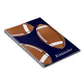 Carnet Football avec nom monogrammé  Bleu marine (Côté Droit)