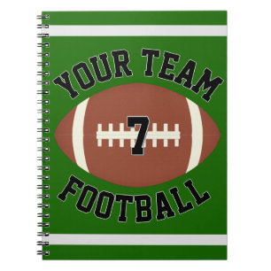 Carnet Football Player Number and Team Name Custom Sports