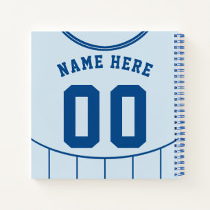 Carnet Football sur mesure Jersey bleu clair