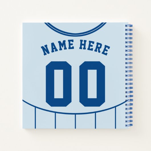Carnet Football sur mesure Jersey bleu clair (Dos)