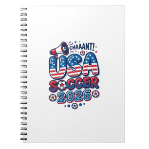 Carnet Football USA 2026 Typographie de pays gras Tra