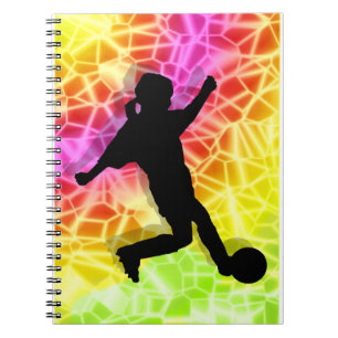 Carnet Footballeur sur la mosaïque fluorescente