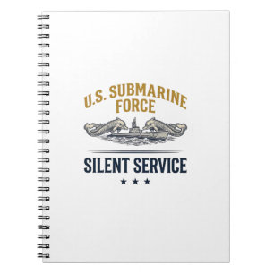 Carnet Force sous-marine vintage Silent Service Vector De