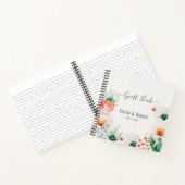 Carnet Forest Green Rustic Orange Blanc Floral Invité (Intérieur)