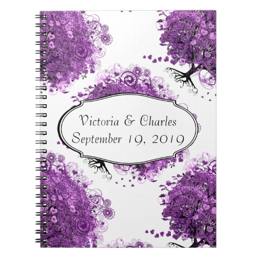 Carnet Forest Purple Heart Leaf Tree Wedding (Devant)