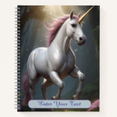 Carnet Forêt blanche personnalisée de licorne (Devant)
