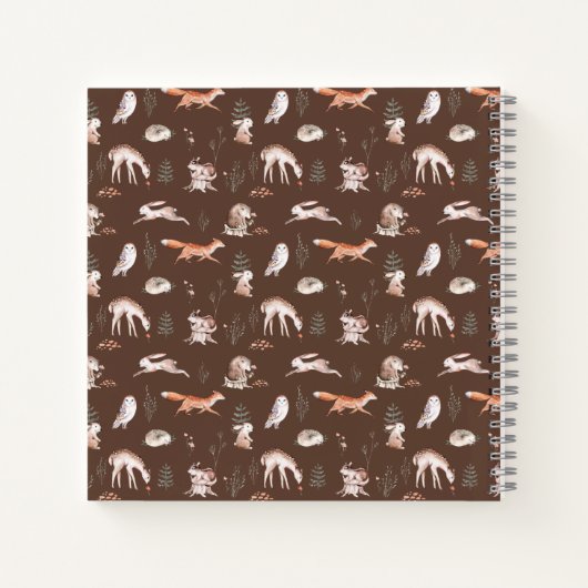 Carnet Forêt boisée rustique Animaux Bébé Première année  (Dos)