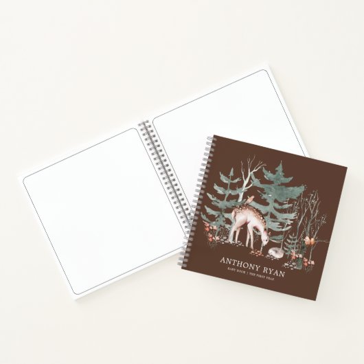 Carnet Forêt boisée rustique Animaux Bébé Première année  (Intérieur)