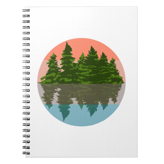 Carnet Forêt Coucher Nature Pins Arbres (Devant)