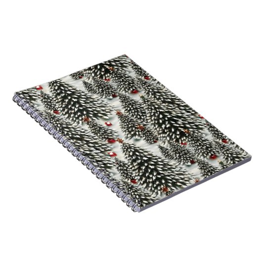 Carnet Forêt d'arbres de Noël couverts de neige (Côté Droit)