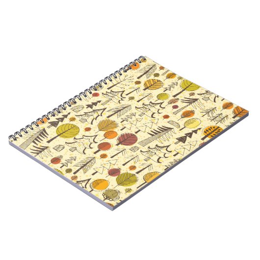 Carnet Forêt d'automne : Motif graphique transparent. (Côté gauche)