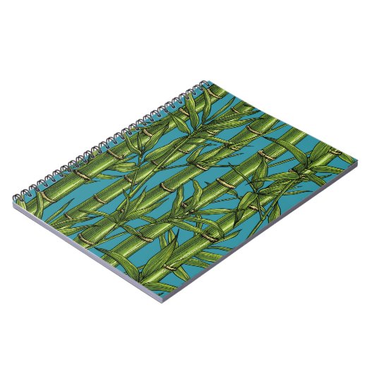 Carnet Forêt de bambou sur bleu (Côté gauche)