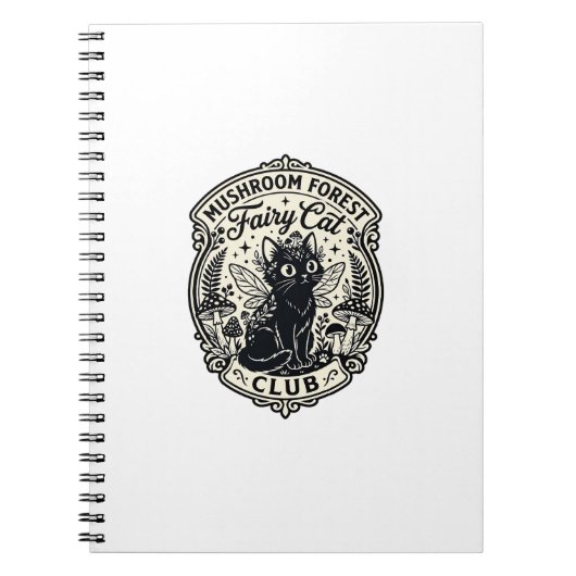Carnet Forêt de champignons Fée Chat Drôle Chat Graphique (Devant)