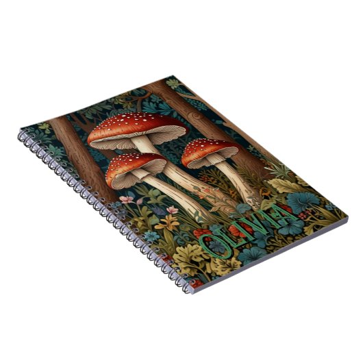 Carnet Forêt de champignons rétro (Côté Droit)