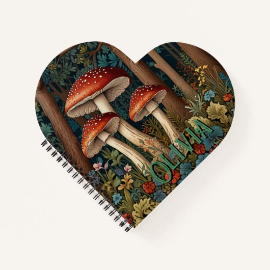 Carnet Forêt de champignons rétro (Devant)