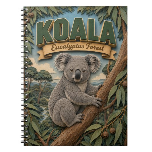 Carnet Forêt de eucalyptus de koala POPCUT (Devant)