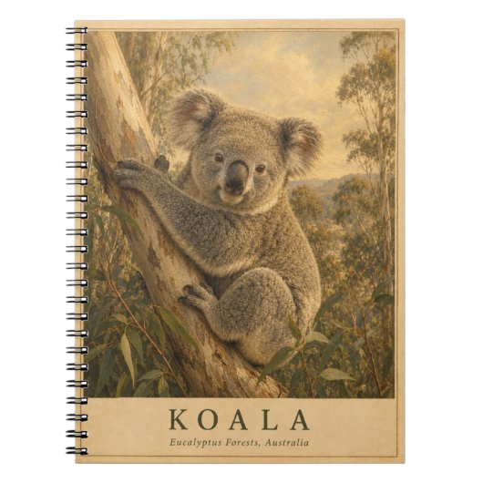 Carnet Forêt de Koalas et d'Eucalyptus VINTAGE (Devant)