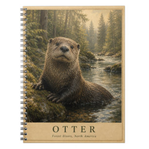 Carnet Forêt de loutres rivières VINTAGE