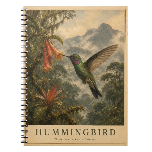 Carnet Forêt de nuages colibri VINTAGE (Devant)