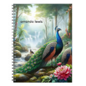 Carnet Forêt de pluie magnifique avec Peacock Personnalis (Devant)