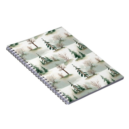 Carnet Forêt d'hiver : Flou vert à main (Côté Droit)