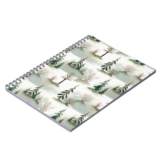 Carnet Forêt d'hiver : Flou vert à main (Côté gauche)