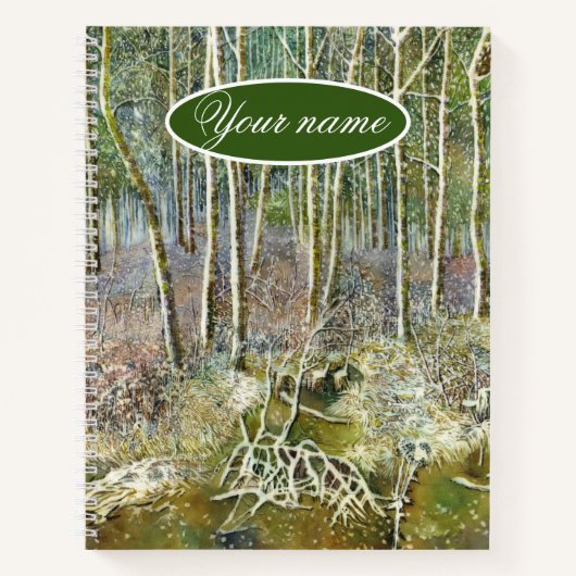 Carnet forêt d'hiver peinture aquarelle (Devant)