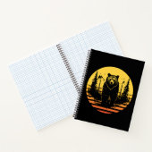Carnet Forêt d'ours Nature Rétro Coucher de soleil (Intérieur)