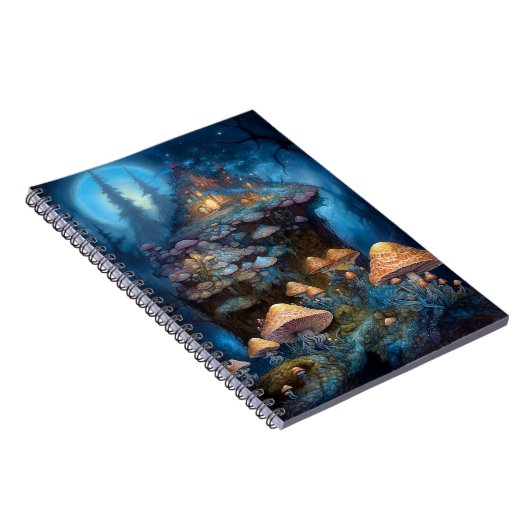 Carnet Forêt enchantée Champignons Château Imaginaire Art (Côté Droit)