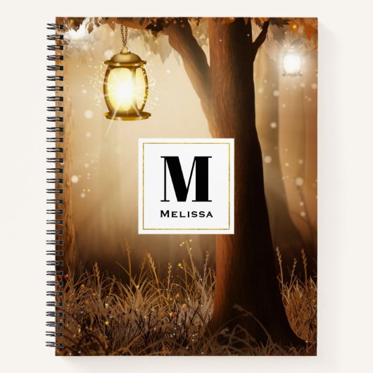 Carnet Forêt magique avec lumières des fées Monogramme (Devant)
