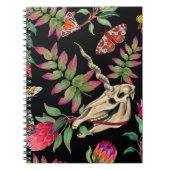 Carnet Forêt magique Unicorn Motif foncé. (Devant)