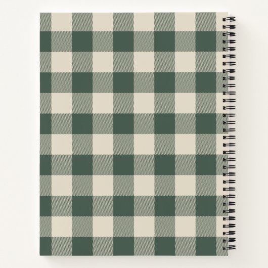 Carnet Forêt moderne Vert Plaid Rustique Photo Noël (Dos)