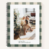 Carnet Forêt moderne Vert Plaid Rustique Photo Noël (Devant)
