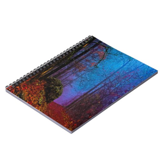 Carnet Forêt peinte automne pourpre brouillard (Côté gauche)