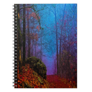 Carnet Forêt peinte d'automne brume violette