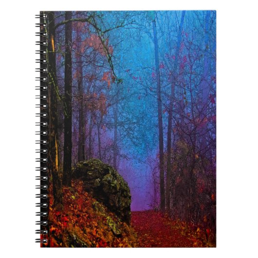 Carnet Forêt peinte d'automne brume violette (Devant)