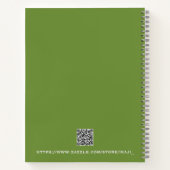 Carnet Forêt professionnelle vert couleur solide initial (Dos)
