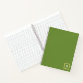Carnet Forêt professionnelle vert couleur solide initial (Intérieur)
