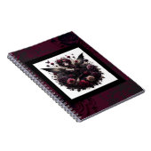 Carnet Forêt sombre gothique fée florale roses bordeaux (Côté Droit)