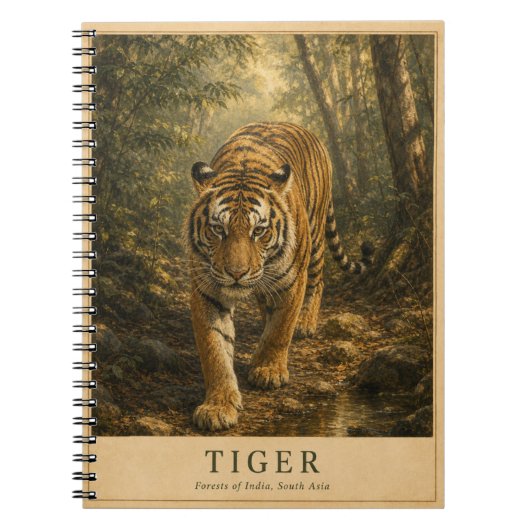 Carnet Forêts de tigre de l'Inde VINTAGE (Devant)