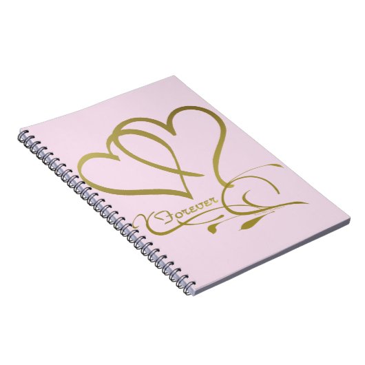 Carnet Forever Hearts Gold éditable couleurs arrière - pl (Côté Droit)