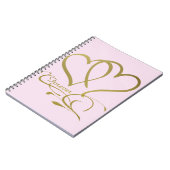 Carnet Forever Hearts Gold éditable couleurs arrière - pl (Côté gauche)