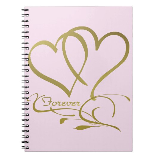 Carnet Forever Hearts Gold éditable couleurs arrière - pl (Devant)