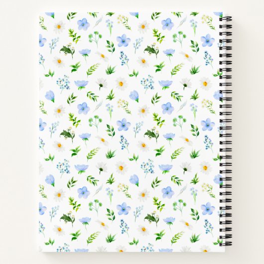 Carnet Forget-Me-Nots Daisies Floral Recipe Book (Dos)