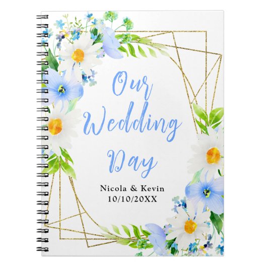 Carnet Forget-Me-Nots Daisies Floral Wedding Planner (Devant)