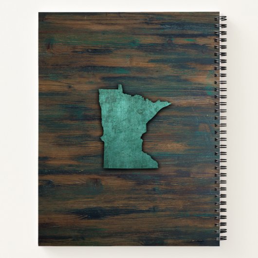Carnet Forme de Minnesota Turquoise rustique (Dos)
