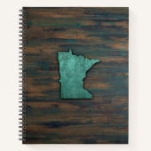 Carnet Forme de Minnesota Turquoise rustique (Devant)